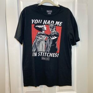 You Had Me In Stitches! Universal Monsters Black Graphic Tee Unisex Size L